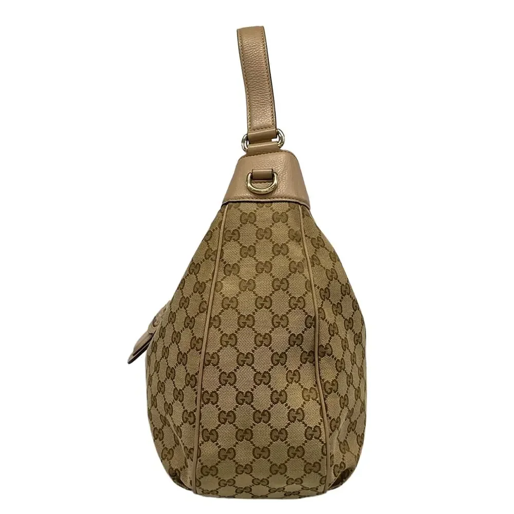 Gucci GG Shoulder Bag 296851 Beige Dark Brown Jacquard Leather